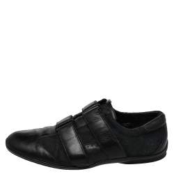Gucci Black GG Canvas and Leather Velcro Sneakers Size 41.5