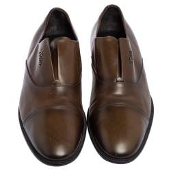 Gucci Army Green Leather Wing Tip Derby Size 44