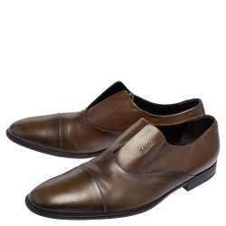 Gucci Army Green Leather Wing Tip Derby Size 44
