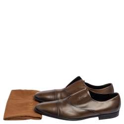 Gucci Army Green Leather Wing Tip Derby Size 44
