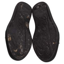 Pre Owned Gucci Brown Leather and GG Supreme Cap Toe Low Top Sneaker Size 41.5