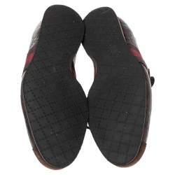 مملوكة مسبقًا Gucci Brown Guccissima Leather And Suede Web Detail Sneakers Size 41