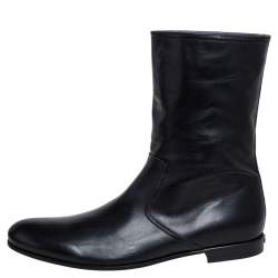 Gucci Black Leather Chelsea Ankle Boots Size 41.5