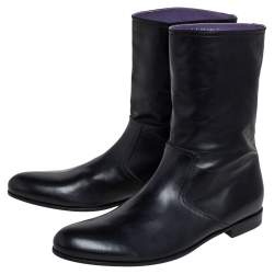 Gucci Black Leather Chelsea Ankle Boots Size 41.5