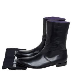 Gucci Black Leather Chelsea Ankle Boots Size 41.5