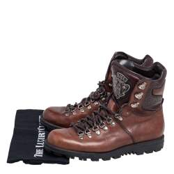 Gucci Brown Leather Hysteria Combat Boots Size 41