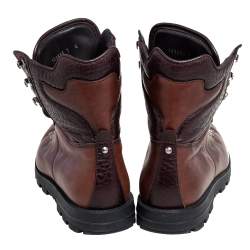 Gucci Brown Leather Hysteria Combat Boots Size 41