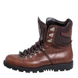 Gucci Brown Leather Hysteria Combat Boots Size 41