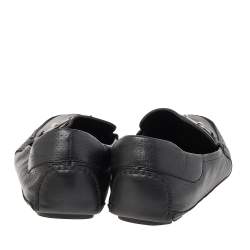 Gucci Black Leather Horsebit Slip On Loafers Size 46.5