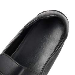 Gucci Black Leather Horsebit Slip On Loafers Size 46.5