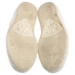 Pre Owned Gucci White Leather Web Ace Low Top Sneakers Size 40.5