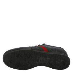 Pre Owned Gucci Black Leather Web Accent Sneakers Size UK 7 / EU 40
