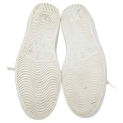 Pre Owned حذاء رياضي غوتشي ويب أيس جلد أبيض عنق منخفض مقاس 43