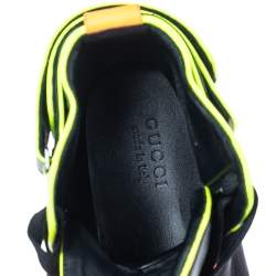 مملوكة مسبقًا Gucci Neon Multicolor Leather Basketball High Top Sneakers Size 44.5