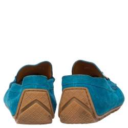 Gucci Blue Suede Horsebit Loafers Size 42.5
