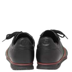 مملوكة مسبقًا Gucci Black Guccissima Leather Low Top Sneakers Size 44