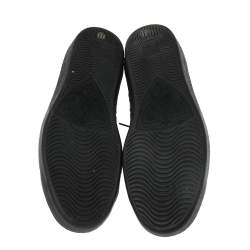 Gucci Black Leather Ace Rhombus Sneakers Size 42
