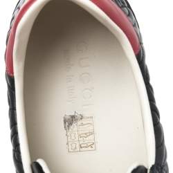 Gucci Black Leather Ace Rhombus Sneakers Size 42