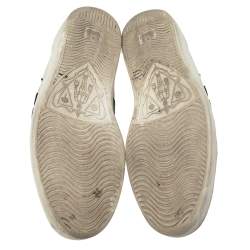 Gucci White Leather Ace Embroidered Snake Low Top Sneakers Size 44