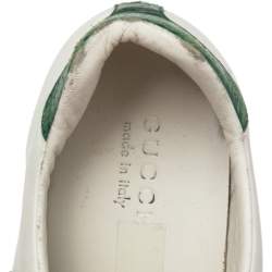 Gucci White Leather Ace Embroidered Snake Low Top Sneakers Size 44