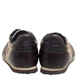 مملوكة مسبقًا Gucci Brown/Beige GG Canvas and Leather Interlocking G Sneakers Size 43.5