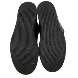 Pre Owned Gucci Black Guccissima Leather Web High Top Sneakers Size 43