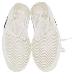 Pre Owned Gucci Black Bee & Star Embroidered Leather Ace Low Top Sneakers Size 41.5