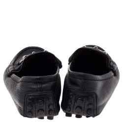 Gucci Black Leather Horsebit Slip On Loafers Size 40