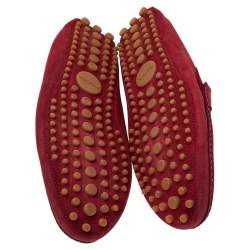 Pre Owned حذاء لوفرز غوتشي سليب أون ويب سويدي أحمر مقاس 44