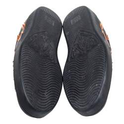 Pre Owned Gucci Black Leather And Snakeskin Embossed  Ace Low Top Sneakers Size 41
