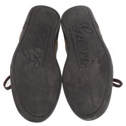 Gucci Brown/Beige Suede And GG Supreme Canvas Low Top Sneakers Size 44