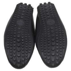 Pre Owned حذاء لوفرز غوتشي بامبو هورسبيت سليب أون جلد أسود مقاس 42