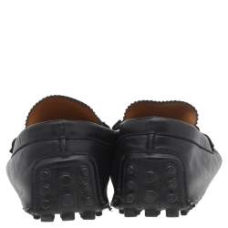 Pre Owned حذاء لوفرز غوتشي بامبو هورسبيت سليب أون جلد أسود مقاس 42