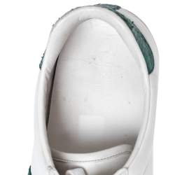 Gucci White Leather Web Ace Low Top Sneakers Size 45.5