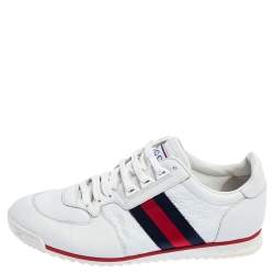 مملوكة مسبقًا حذاء رياضي غوشتي منخفض من أعلى يب جلد مايكروغوتشيسيما أبيض مقاس 41