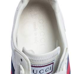 مملوكة مسبقًا حذاء رياضي غوشتي منخفض من أعلى يب جلد مايكروغوتشيسيما أبيض مقاس 41