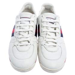 مملوكة مسبقًا حذاء رياضي غوشتي منخفض من أعلى يب جلد مايكروغوتشيسيما أبيض مقاس 41