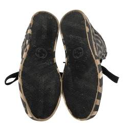 Gucci Black-Beige GG Canvas Caleido High Top Sneakers Size 40