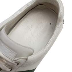 Gucci White Leather Web Lace Up Sneakers Size 42