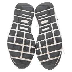 Pre Owned حذاء رياضي غوتشي جلد أبيض-أسود مزين شعار الماركة جي جي متداخل رباط مقاس 39