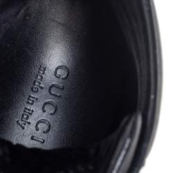 Gucci Black Guccissima Leather Web Detail High Top Sneakers Size 42.5