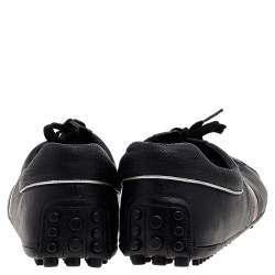 Gucci Black Leather Web Detail Low Top Sneakers Size 43.5