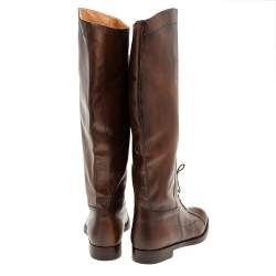 Gucci Dark Brown Leather Knee Length Boots Size 42