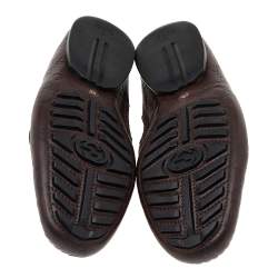 Gucci Brown Guccissima Leather Slip On Penny Loafers Size 40.5