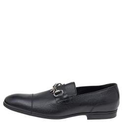 مملوكة مسبقًا Gucci Black Leather Horsebit Loafers Size 42