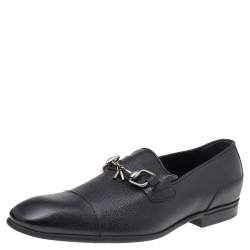 مملوكة مسبقًا Gucci Black Leather Horsebit Loafers Size 42