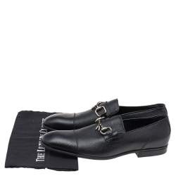 مملوكة مسبقًا Gucci Black Leather Horsebit Loafers Size 42