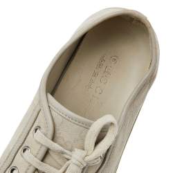 Gucci Off-white Leather And GG Canvas Low Top Sneakers Size 43