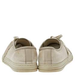 Gucci Off-white Leather And GG Canvas Low Top Sneakers Size 43