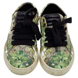 Gucci Multicolor Blooms Print GG Supreme Canvas Low Top Sneakers Size 40